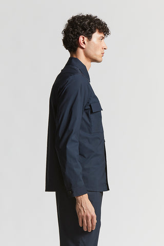 Stretch cotton lightweight canvas overshirt