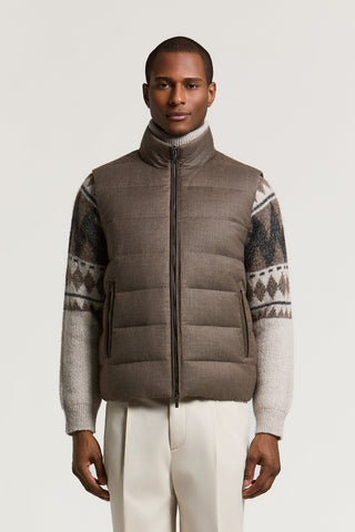 Pure wool flannel down vest