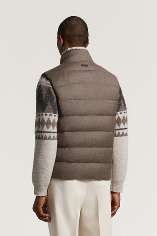 Pure wool flannel down vest