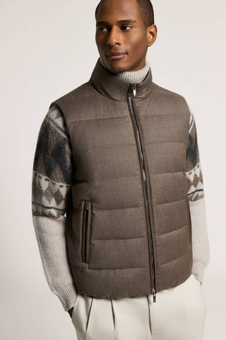 Pure wool flannel down vest