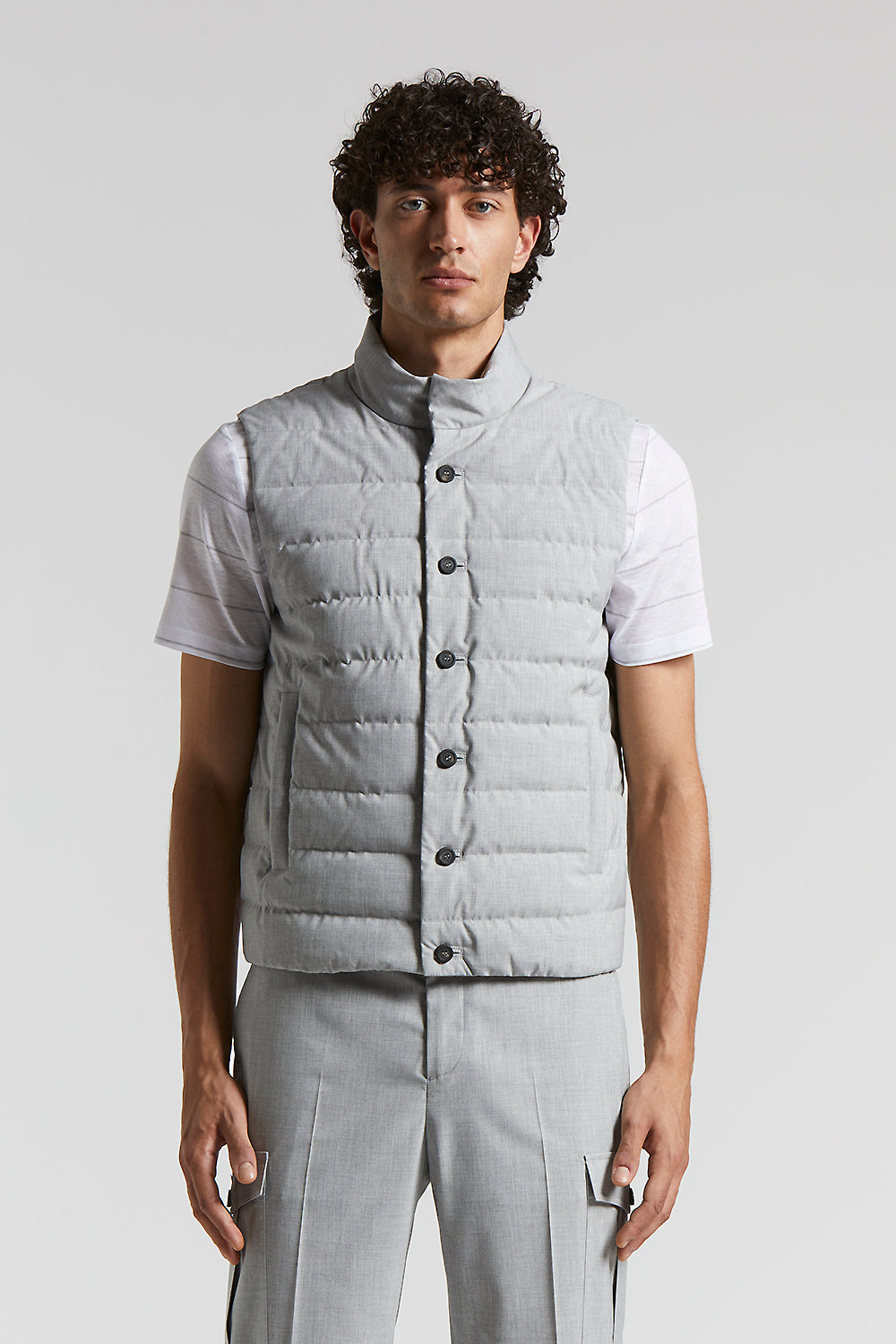 ボトムスその他 Peserico Tailored Linen Gilet With Deep V-Neckline Plain-coloured pure linen gabardine waistcoat | Peserico US