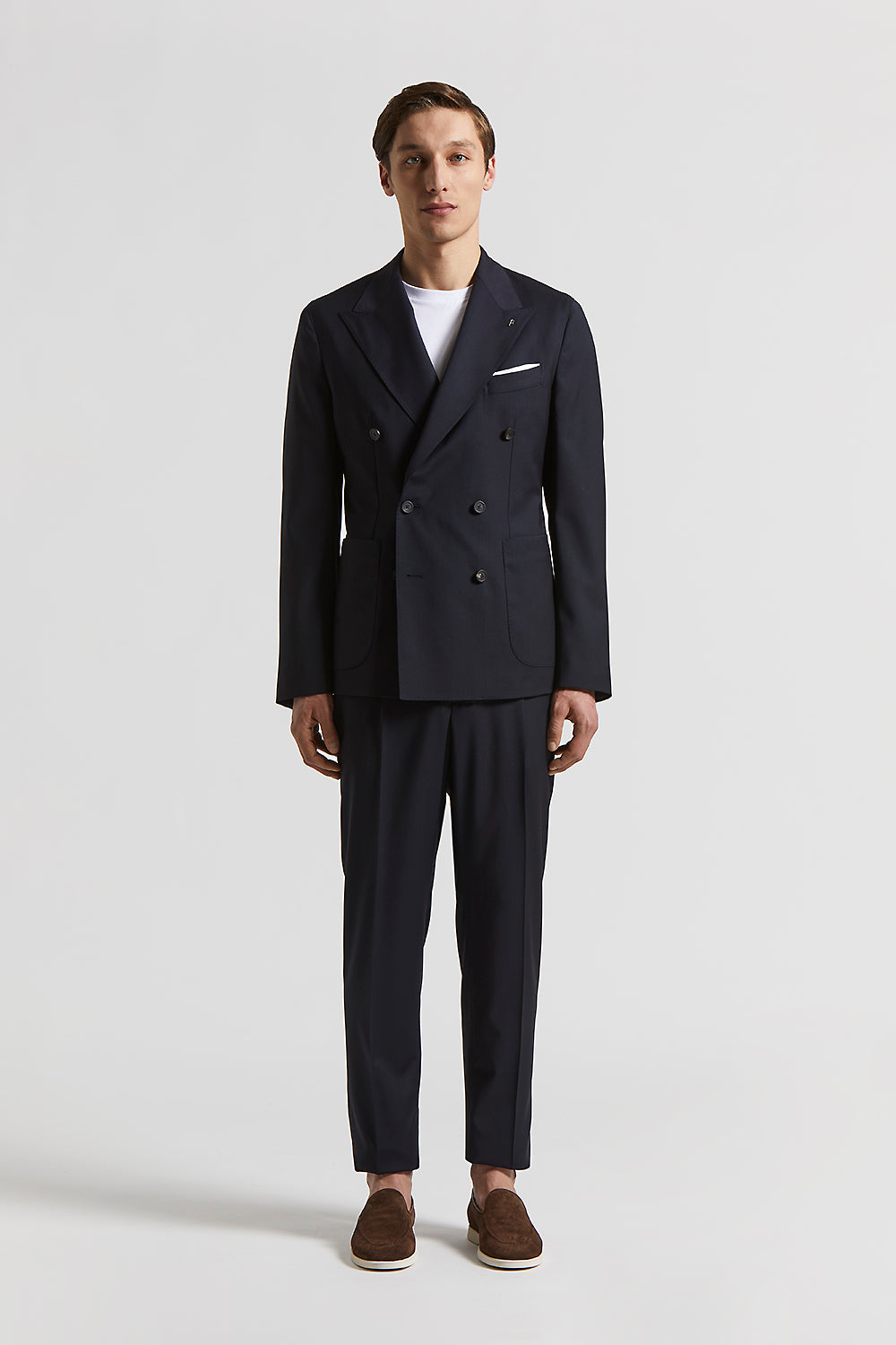 Loro Piana pure wool double-breasted blazer | Peserico US