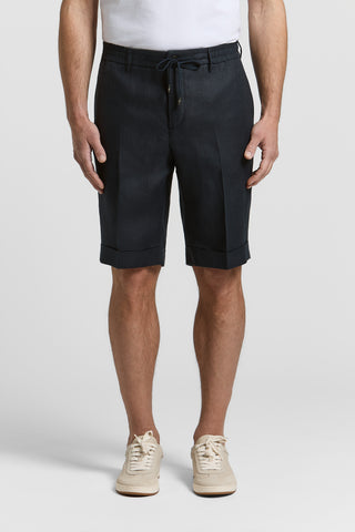Pure linen gabardine shorts