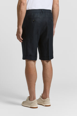 Pure linen gabardine shorts