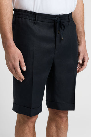 Pure linen gabardine shorts