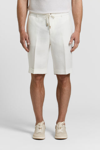 Pure linen gabardine shorts
