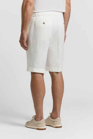 Pure linen gabardine shorts