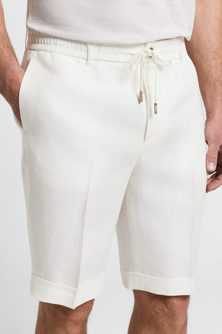 Pure linen gabardine shorts