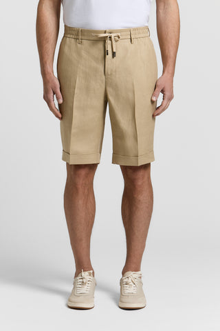 Pure linen gabardine shorts