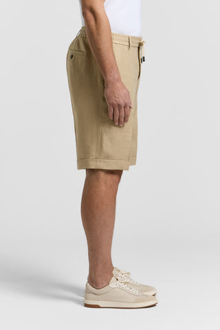 Pure linen gabardine shorts