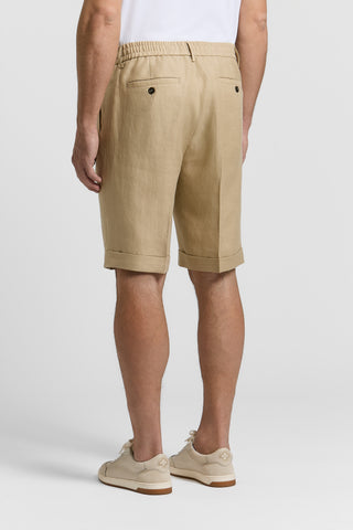 Pure linen gabardine shorts