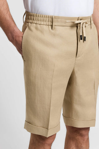 Pure linen gabardine shorts