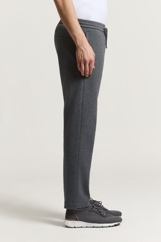 Cotton-blend interlock jogger trousers