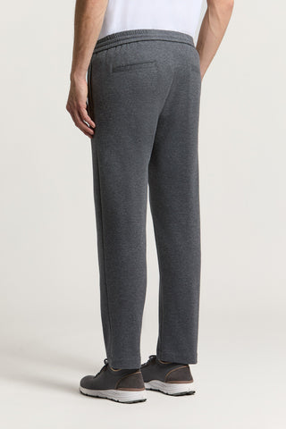 Cotton-blend interlock jogger trousers
