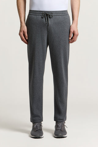 Cotton-blend interlock jogger trousers