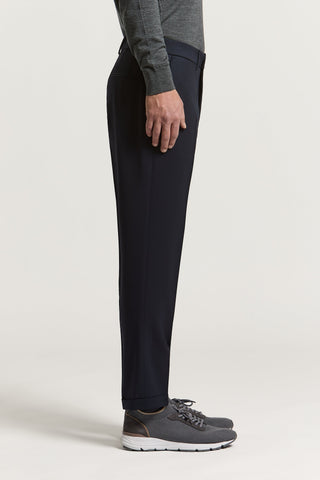 Technical pure wool gabardine trousers