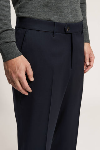 Technical pure wool gabardine trousers