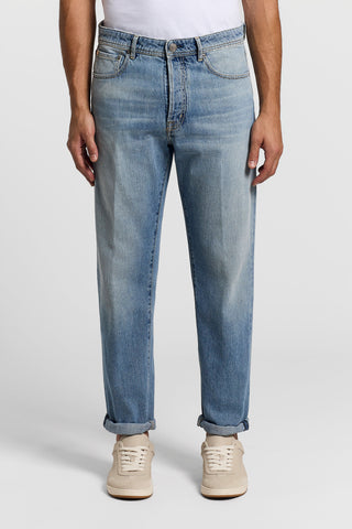 Pure cotton straight-leg jeans