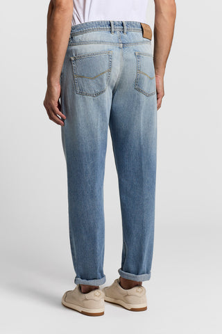 Pure cotton straight-leg jeans