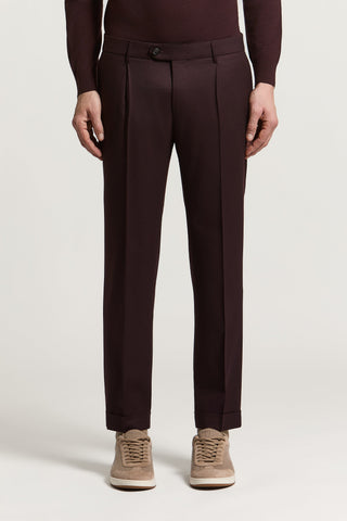 Pure wool gabardine trousers