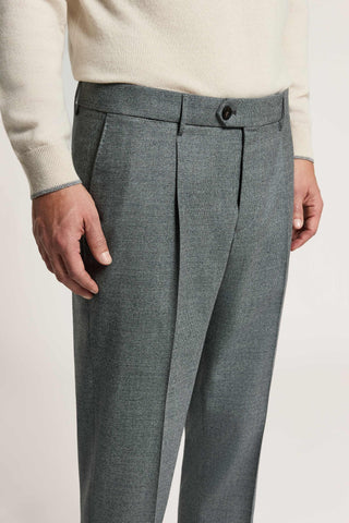 Pure wool flannel trousers