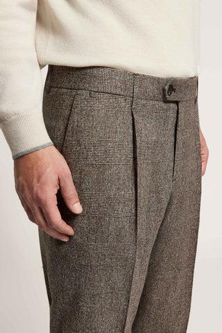 Silk, wool and cashmere flannel trousers