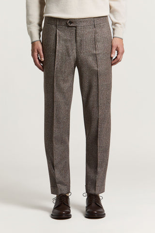 Silk, wool and cashmere flannel trousers