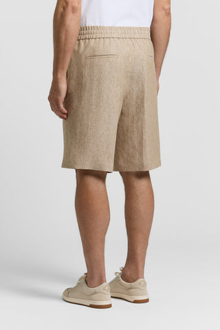 Linen canvas jogger Bermuda shorts