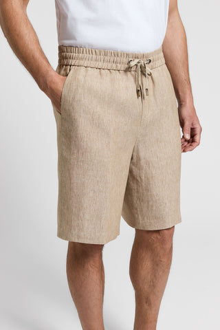 Linen canvas jogger Bermuda shorts