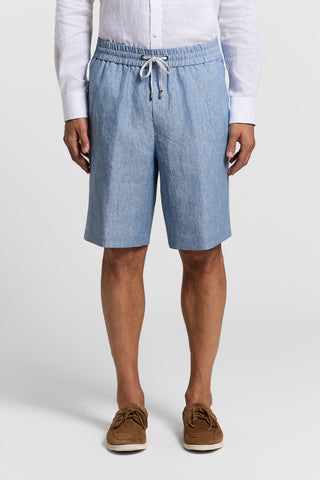 Linen canvas jogger Bermuda shorts