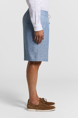 Linen canvas jogger Bermuda shorts