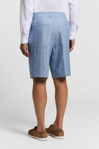 Linen canvas jogger Bermuda shorts