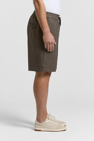 Linen canvas jogger Bermuda shorts
