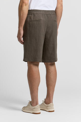 Linen canvas jogger Bermuda shorts