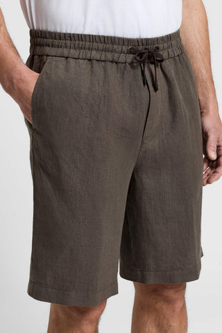 Linen canvas jogger Bermuda shorts