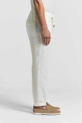 Lightweight linen canvas jogger trousers