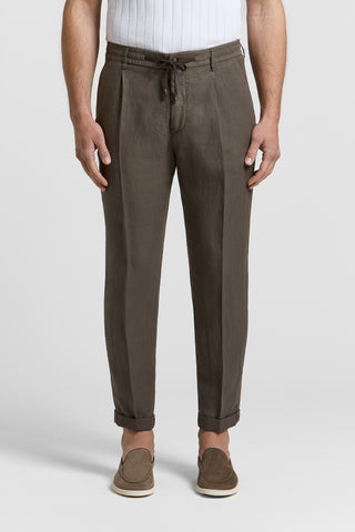 Lightweight linen canvas jogger trousers