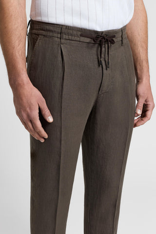 Lightweight linen canvas jogger trousers