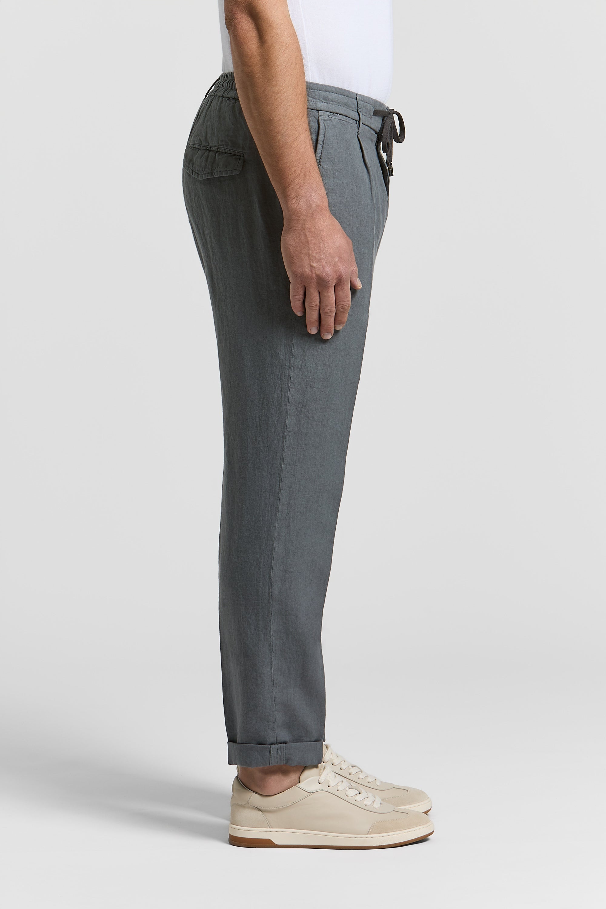 Lightweight linen canvas jogger trousers | Peserico US