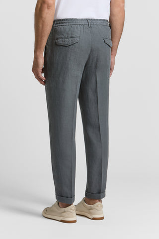 Lightweight linen canvas jogger trousers