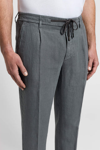Lightweight linen canvas jogger trousers