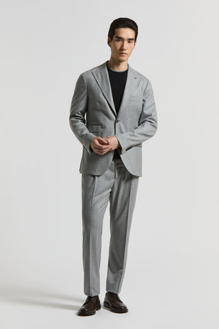 Single-breasted wool flannel blazer