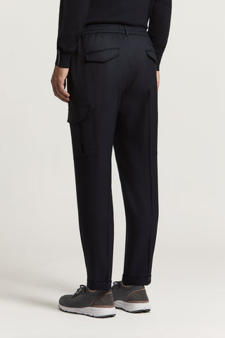 Pure wool gabardine chino trousers