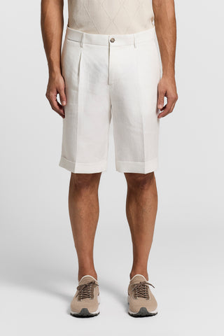 Pure linen gabardine shorts