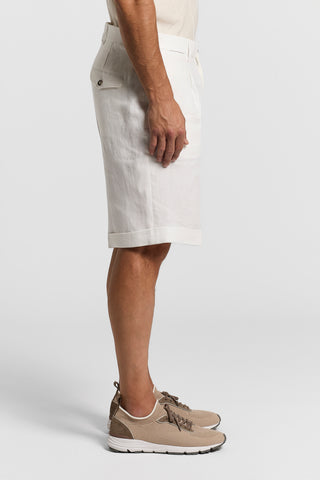 Pure linen gabardine shorts