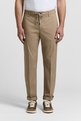 Cotton-blend poplin jogger trousers