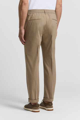 Cotton-blend poplin jogger trousers