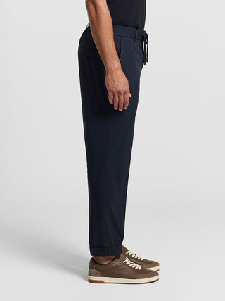 Cotton-blend poplin jogger trousers
