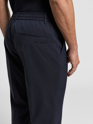 Cotton-blend poplin jogger trousers