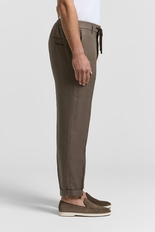 Pure linen gabardine trousers